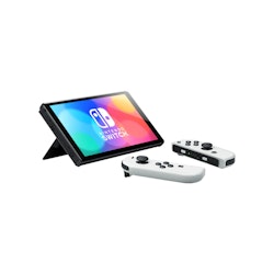 Nintendo Switch OLED gamingkonsol med vita Joy-Con-kontroller