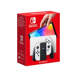 Nintendo Switch OLED gamingkonsol med vita Joy-Con-kontroller