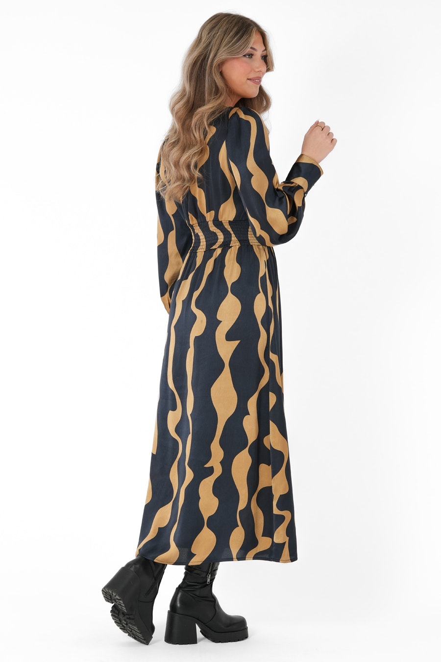 CAPRI COLLECTION - Bethany Dress Midnight Blue/Amber Gold
