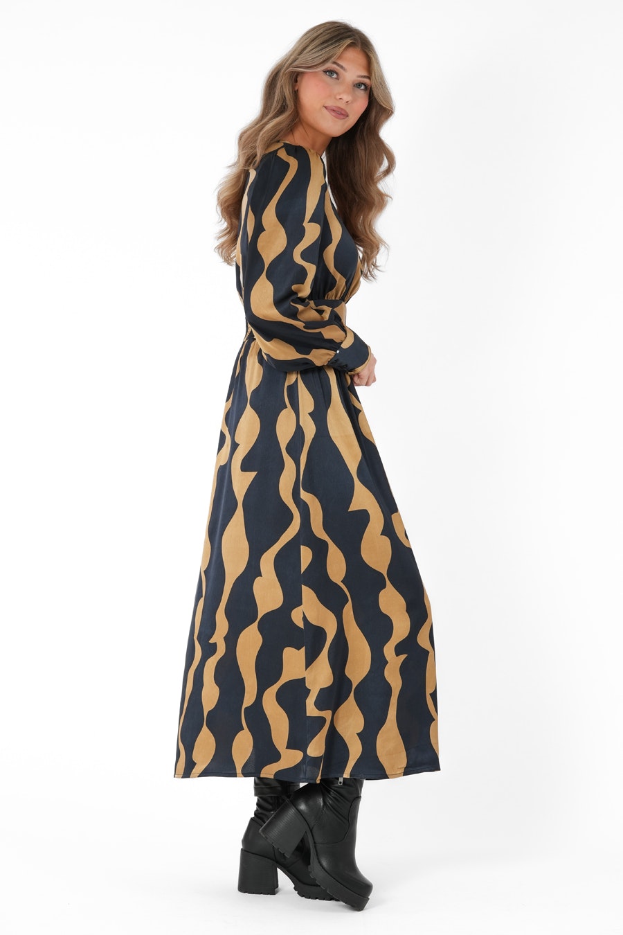 CAPRI COLLECTION - Bethany Dress Midnight Blue/Amber Gold