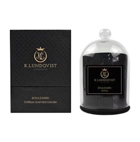 DOFTLJUS MED GLASKUPA BLACK CASHMERE / PATCHOULI OCH TRÄ