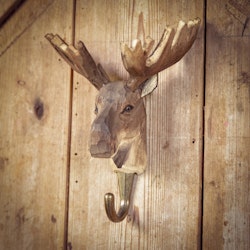 Hand-carved hook - Moose