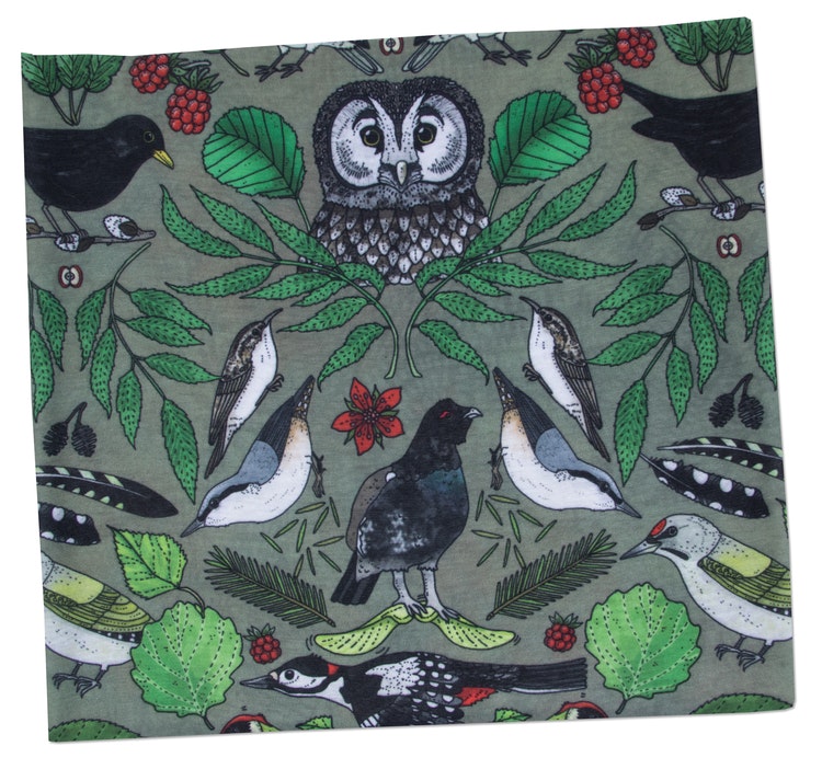 Tub & multiscarf Skogsfåglar