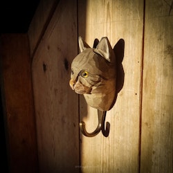 Hand-carved hook - Cat