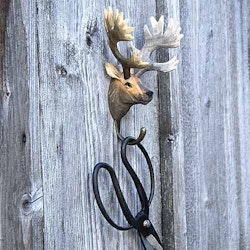 Hand-carved hook - Red deer