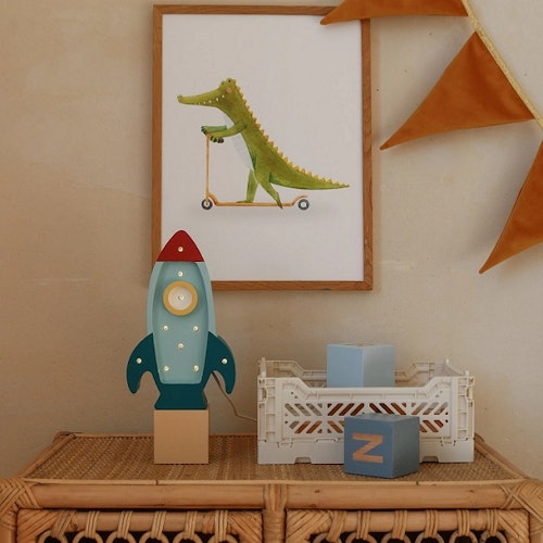 Little Lights, Nattlampe til barnerommet, Romrakett mini Retroblue