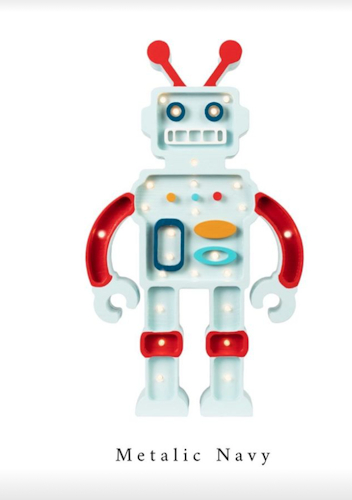 Little Lights, Nattlampe til barnerommet, Robot Metallic blue