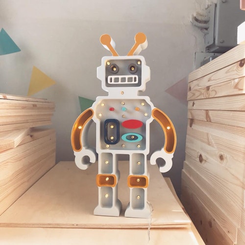 Little Lights, Nattlampe til barnerommet, Robot Metallic grey