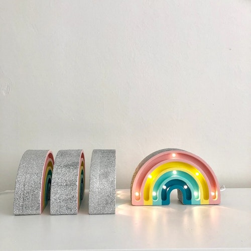 Little Lights, Nattlampe til barnerommet, Regnbue MINI pastell glitter