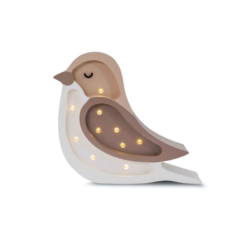 Little Lights, Nattlampe til barnerommet, Liten fugl coffeee beige