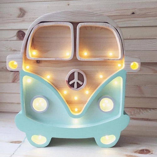 Little Lights, Nattlampe til barnerommet, Mint/natur buss