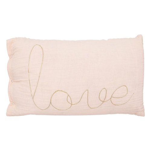 Lys rosa rektangulær pute, Love