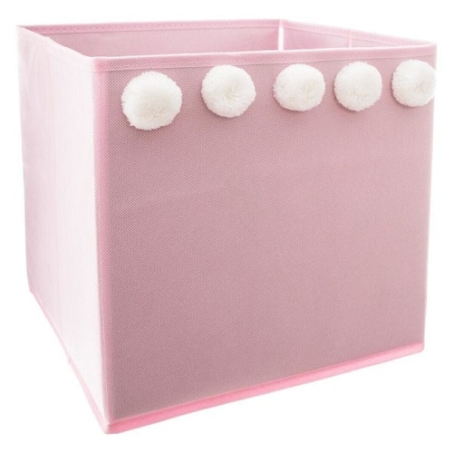 Oppbevaringskurv pompom, rosa