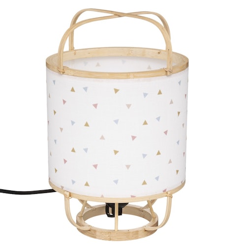 Bambus bordlampe til barnerommet, hvit
