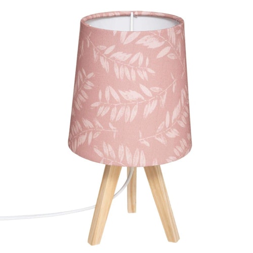 Bordlampe til barnerommet, rosa løv