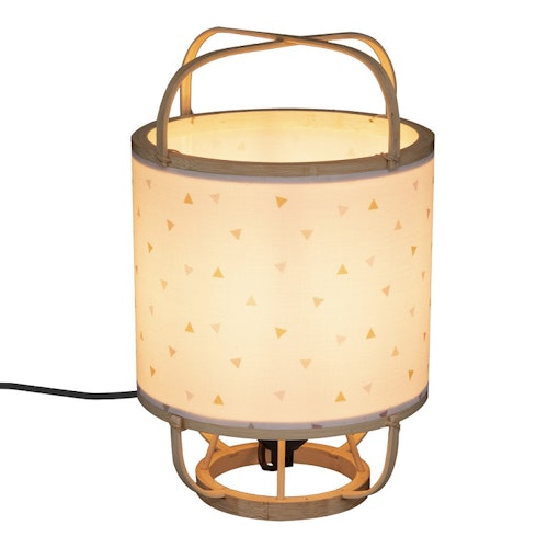Bambus bordlampe til barnerommet, hvit