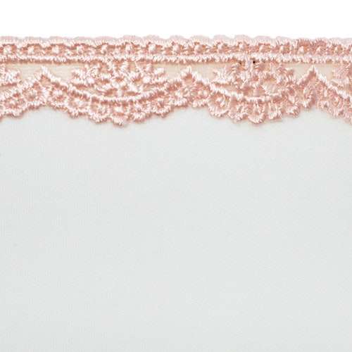 Bordlampe med pompom til barnerommet, hvit/rosa