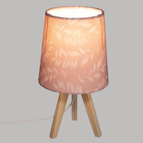 Bordlampe til barnerommet, rosa løv