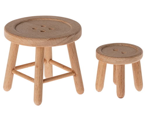 Maileg, minibord og krakk