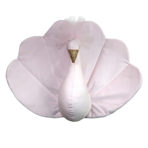 Veggdekorasjon rosa påfugl