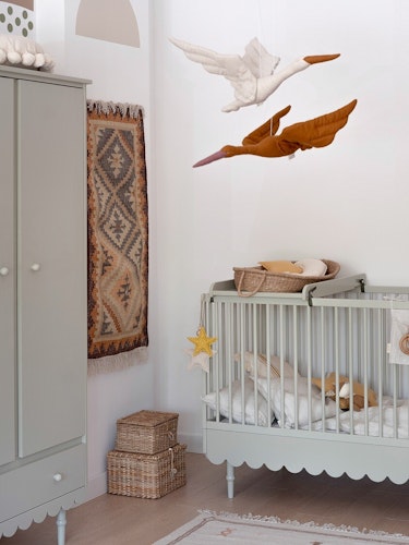 Sennepsstork laget av lin, veggdekorasjon
