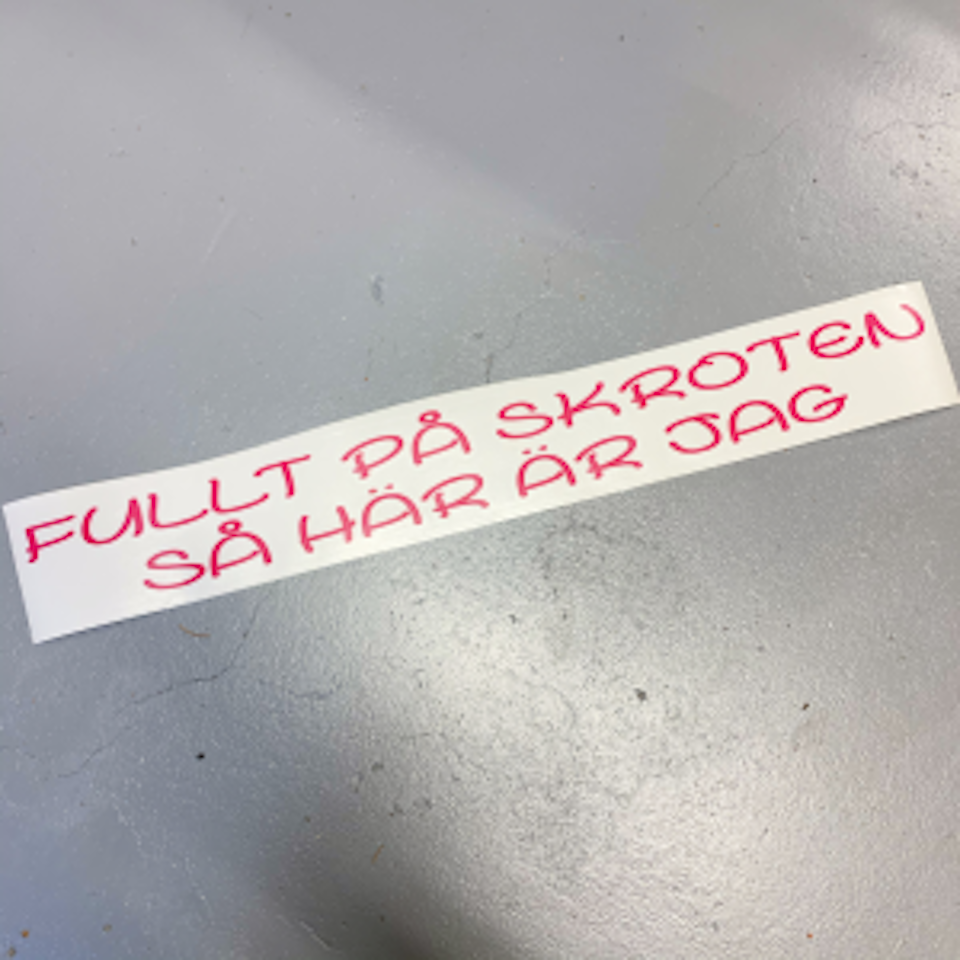 Bildekal - Fullt på skroten