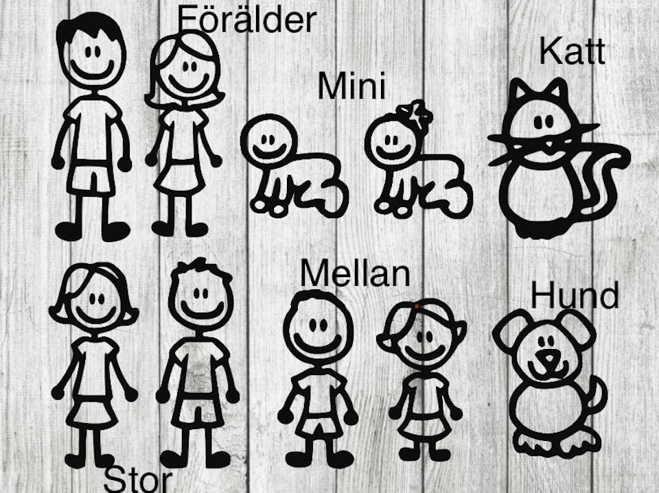 Brevlådedekal - FAMILJEN 25x20cm