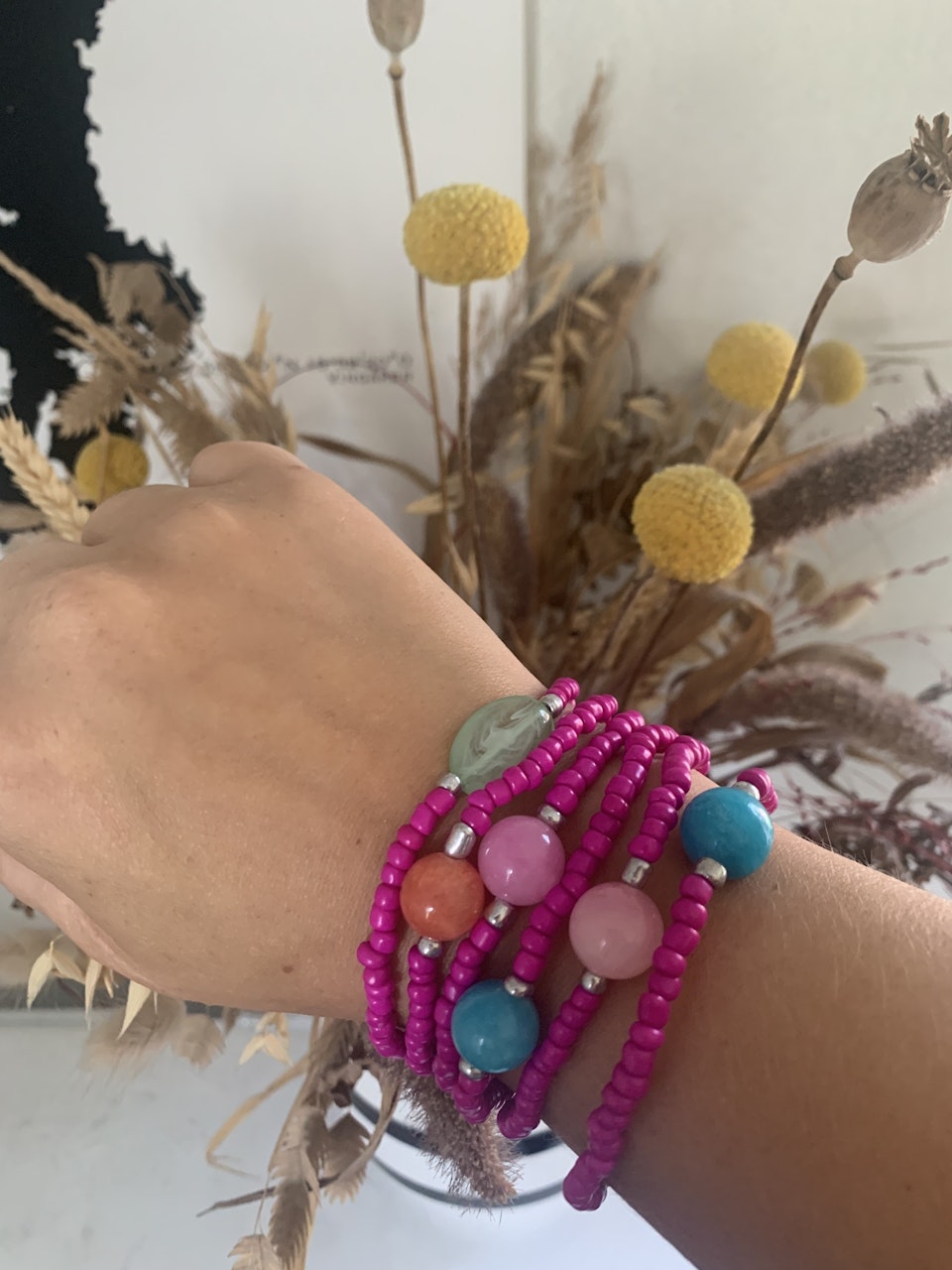 ”Godis”armband - cerise