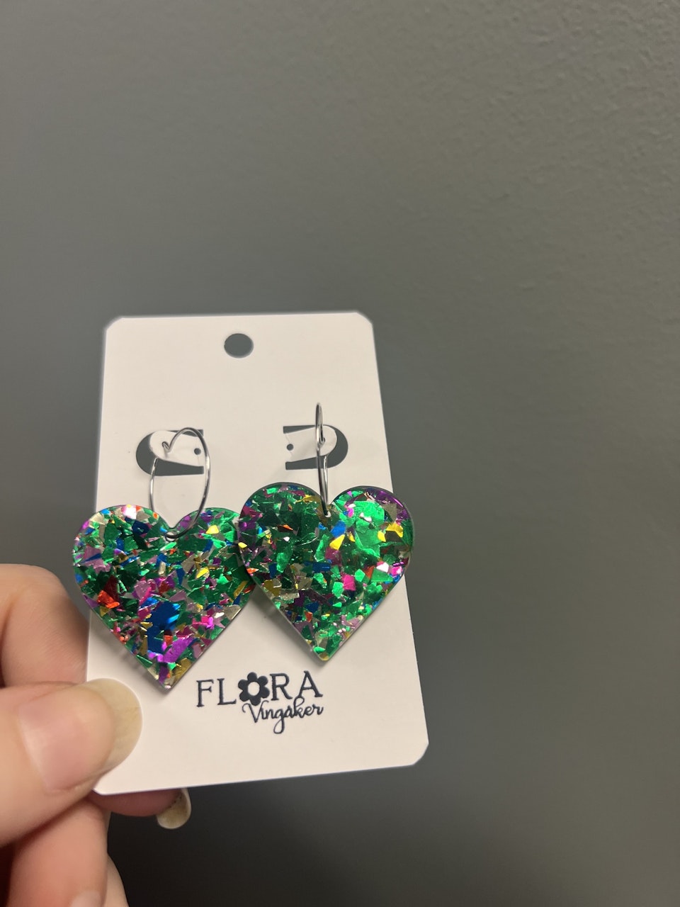 Örhängen - glitterhjärtan