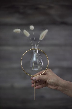 Sticks med glasvas