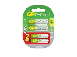 Accu GP ReCyko AA 2000mAh & AAA 800mAh (4 pcs Set)