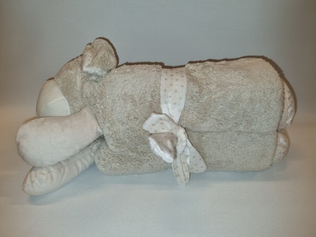 Babyfilt ljusbeige hund med huvud och fötter - UTAN broderi