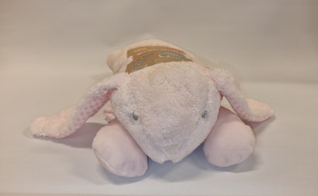 Baby filt rosa kanin - MED namnbroderi på hörnet