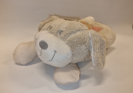 Baby filt ljusbeige hund - MED namnbroderi i hörnet