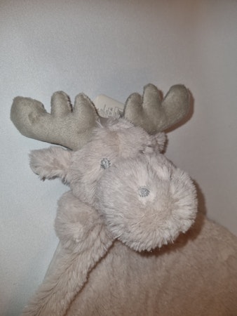 Snuttefilt med djurhuvud, älg - MED namnbroderi framtill