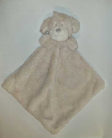 Snuttefilt med djurhuvud, hund - MED namnbroderi framtill