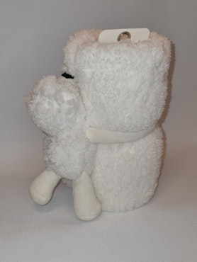 Babyfilt med gosedjursnalle, benvit - UTAN broderi