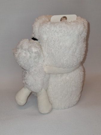 Babyfilt med gosedjursnalle, benvit - UTAN broderi