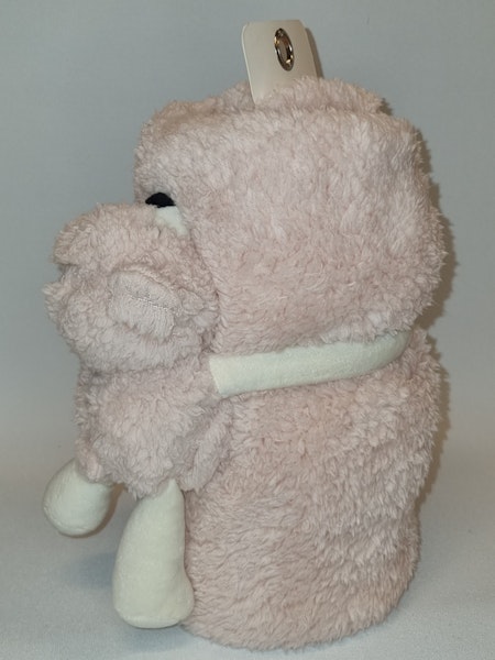 Babyfilt med gosedjursnalle, rosa - UTAN broderi
