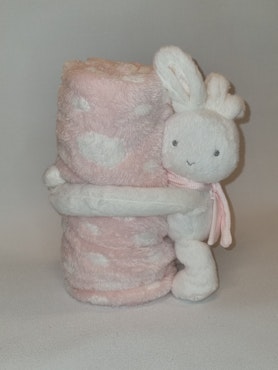 Babyfilt med gosedjurskanin, rosa filt - UTAN broderi