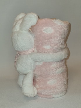Babyfilt med gosedjurskanin, rosa filt - UTAN broderi