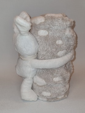 Babyfilt med gosedjurskanin, beige filt - UTAN broderi