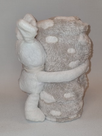 Babyfilt med gosedjurskanin, beige filt - UTAN broderi