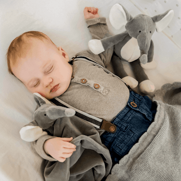 Snuttefilt - Diinglisar Organic, Elefant - MED broderat namn