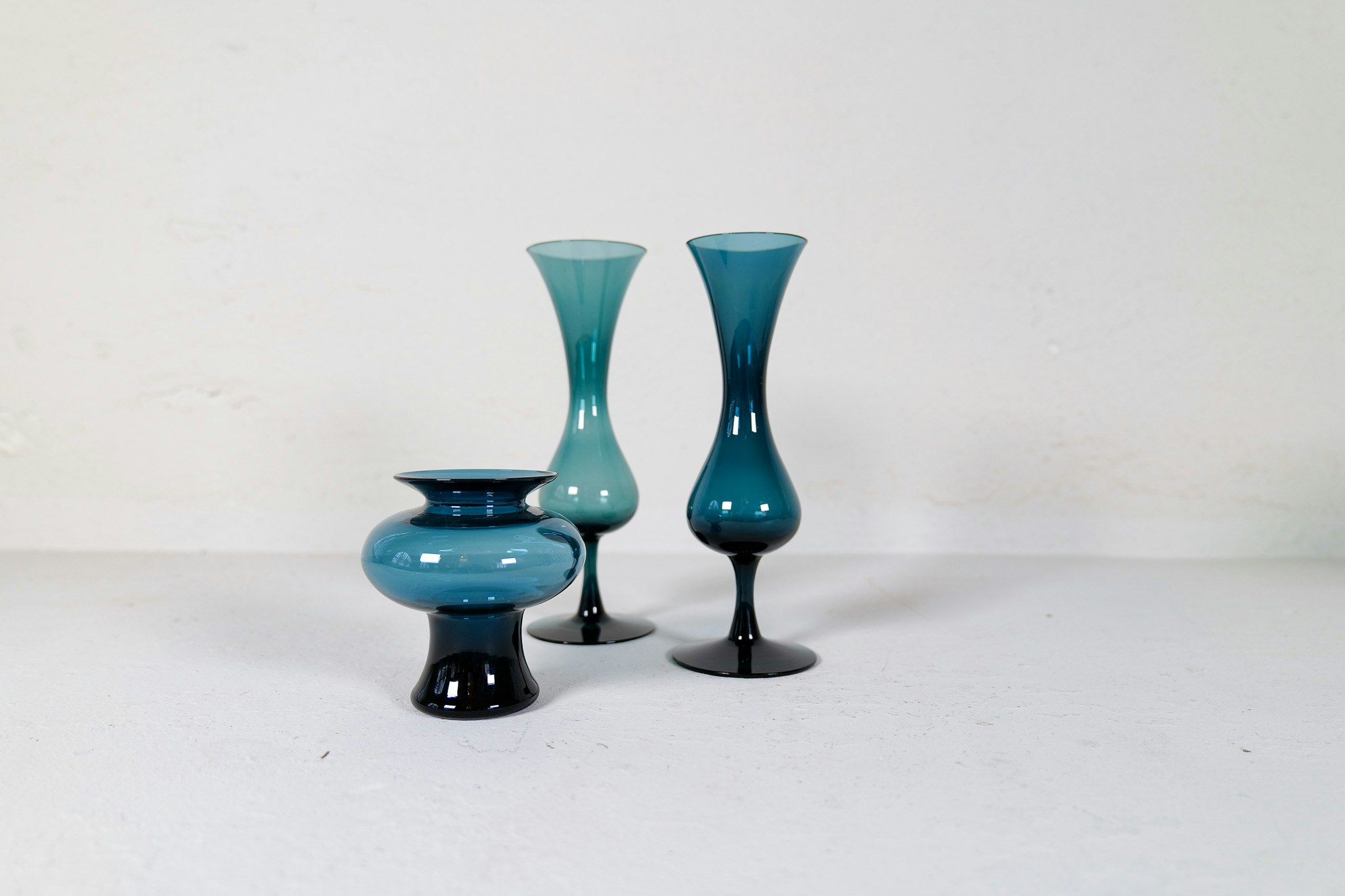 Mid-Century Modern Collection of Sculptural Gullaskruf Vases, Sweden, 1960s