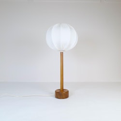 Midcentury Solid Teak Table Lamp 1960s Sweden