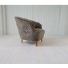 Art Deco Curved Sheepskin / Shearling "Sahara" Lounge Chair Sweden, 1940s