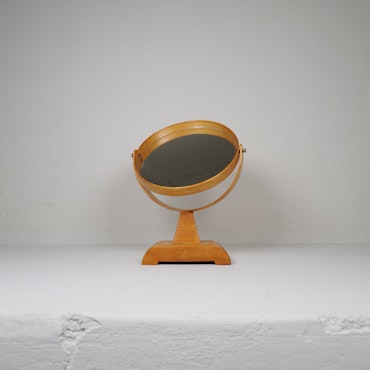 Mid-Century Modern Vanity Solid Pine Table Mirror, Sweden, 1970s