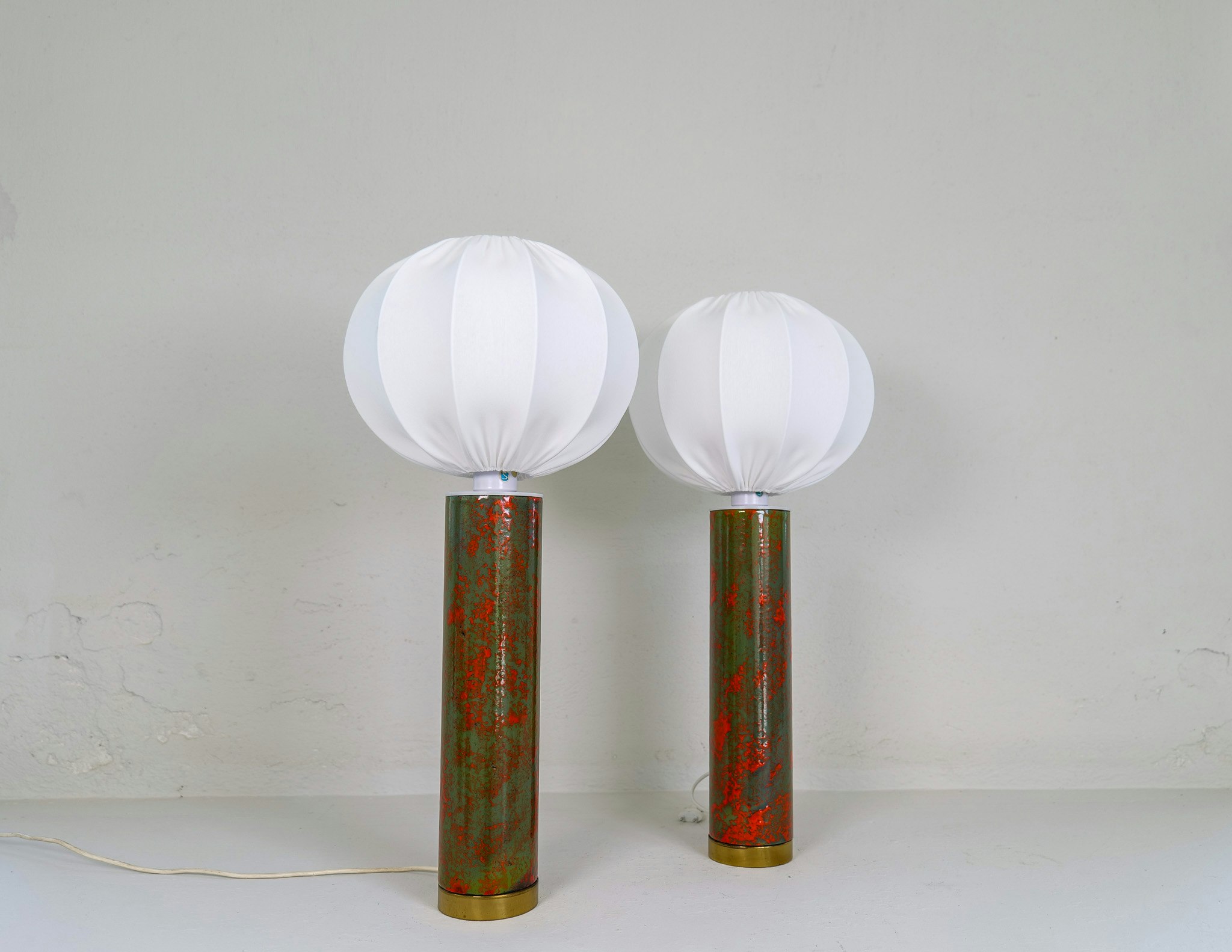 Mid-Century Modern Rare and Large Ceramic Table Lamps, Sweden, 1960s