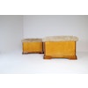Swedish Art Deco Stools in Lacquered Birch and Sheepskin/Shearling Seat 1940s